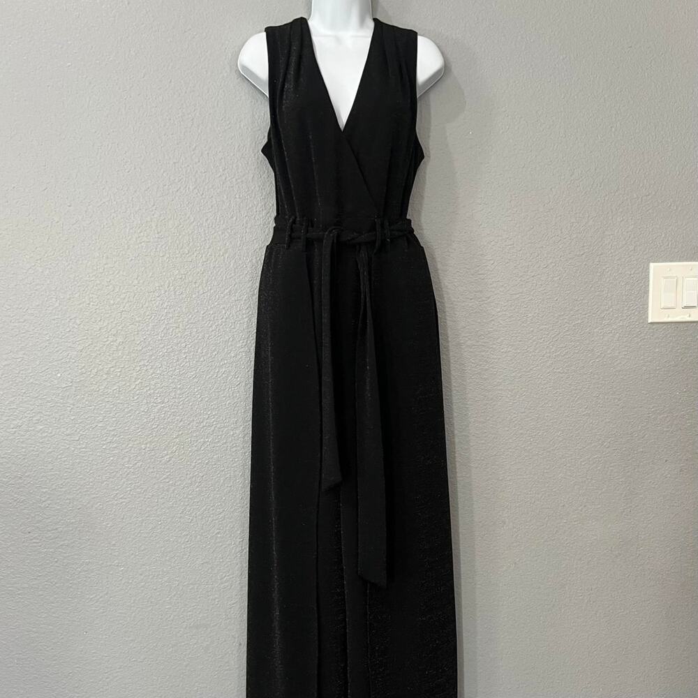 Shelby Nites Black Sparkle Wide Leg Jumpsuit 14